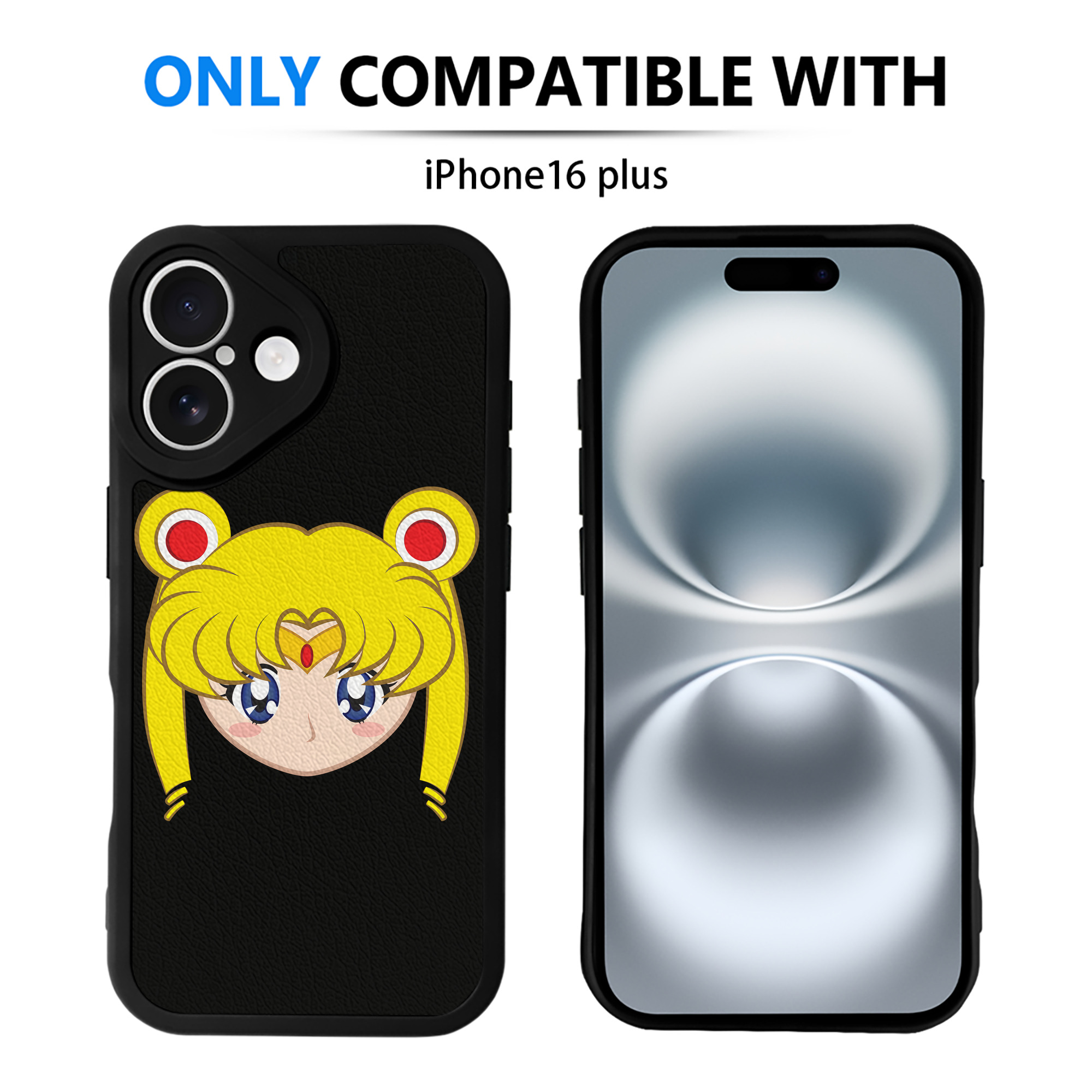 （画像用） 美少女戦士セーラームーン 月野 うさぎ つきの うさぎ Sailor Moon Tsukino Usagi 【iPhone 16シリーズ対応】シリコンスマホケース（レザー調） 材質：シリコン